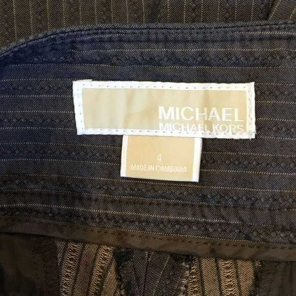 Michael Kors Bermuda Shorts Cotton Blend Brown on Brown Stripe Women's Size 4 - Picture 9 of 9